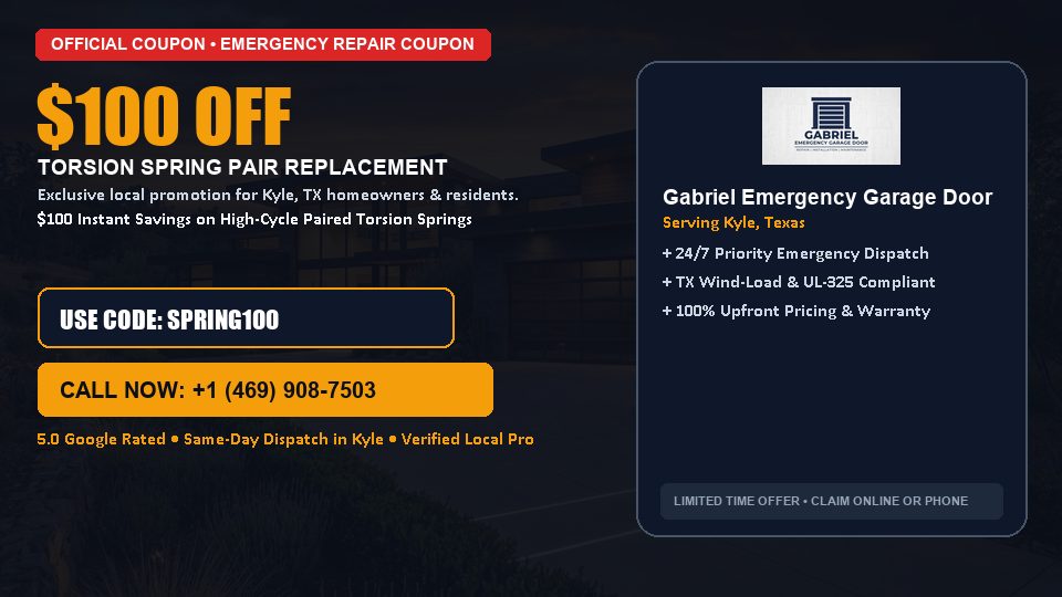 Gabriel Emergency Garage Door $100 OFF Dual Torsion Spring Replacement